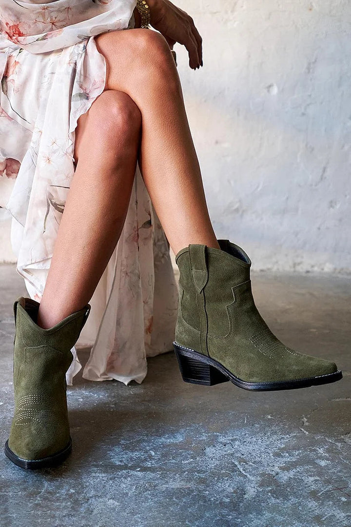 Maggie - Suede Ankle Boots  Short Style