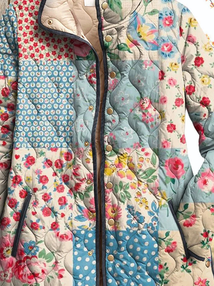 Juliana - Charming Floral Quilted Jacket for Women  Vintage Casual Style