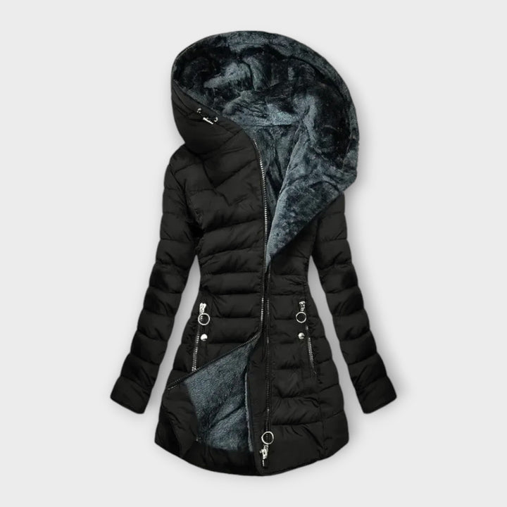 Victoria - Asymmetrical Hooded Puffer Coat