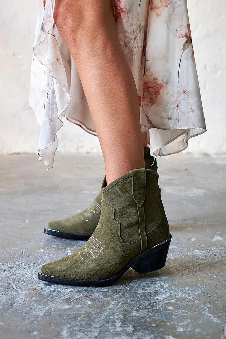 Maggie - Suede Ankle Boots  Short Style