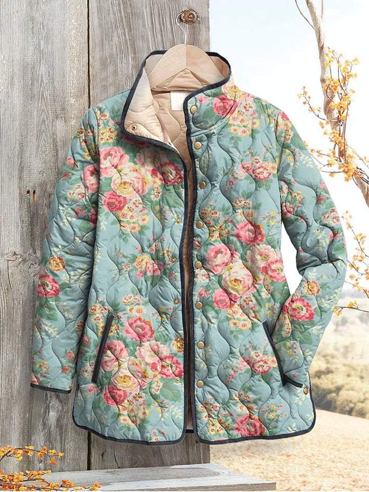 Charlie - Quilted Floral Print Women's Jacket