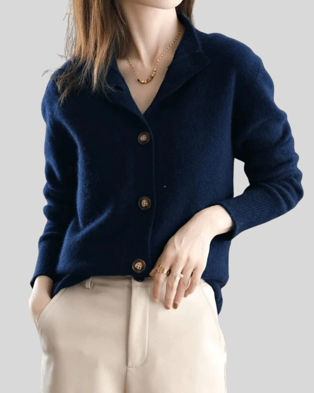 Riley - Retro-Style Cashmere Cardigan
