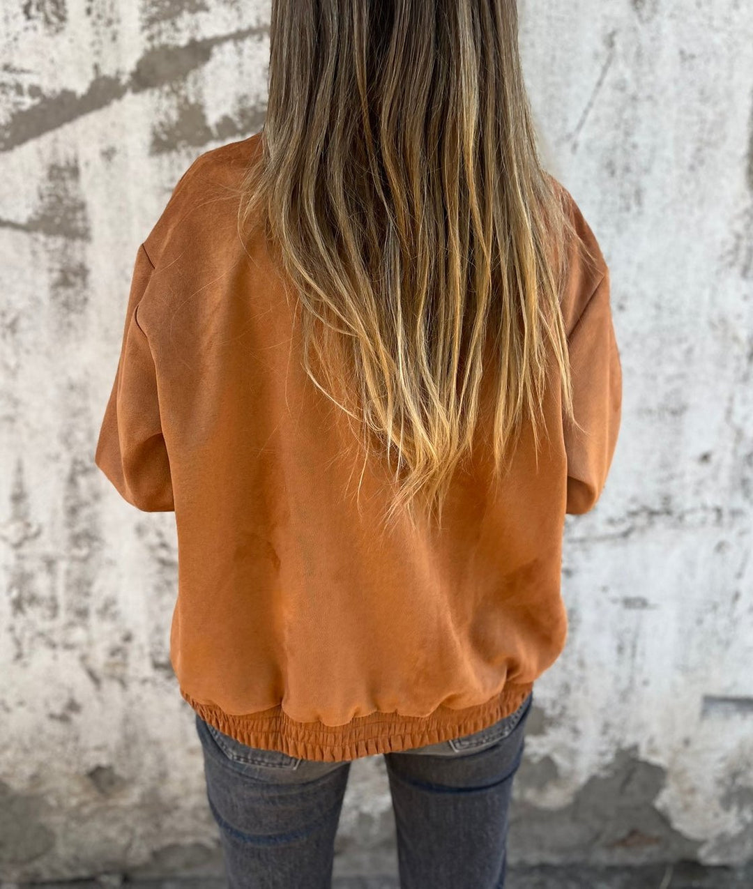 Leah - Suede Bomber Jacket