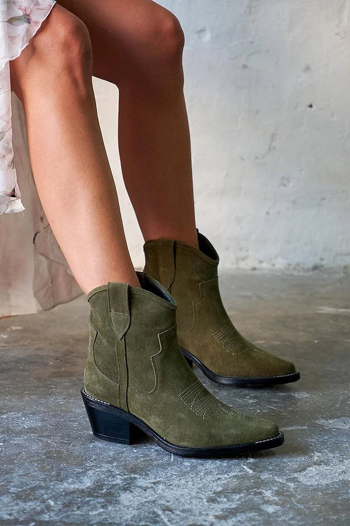 Maggie - Suede Ankle Boots  Short Style