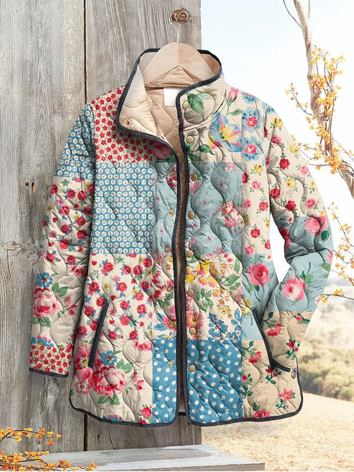 Juliana - Charming Floral Quilted Jacket for Women  Vintage Casual Style