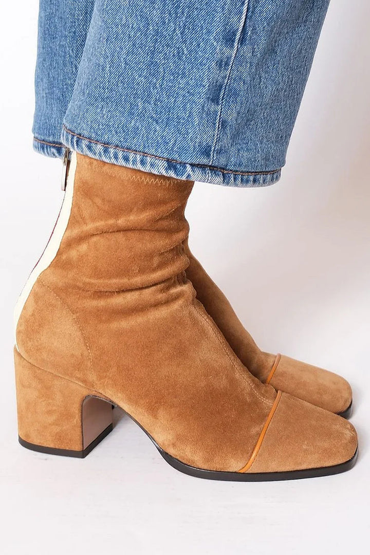 Journee - Contemporary Two Tone Ankle Boots