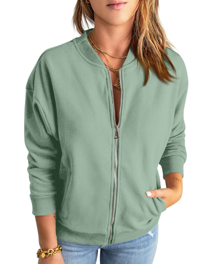 Leah - Suede Bomber Jacket