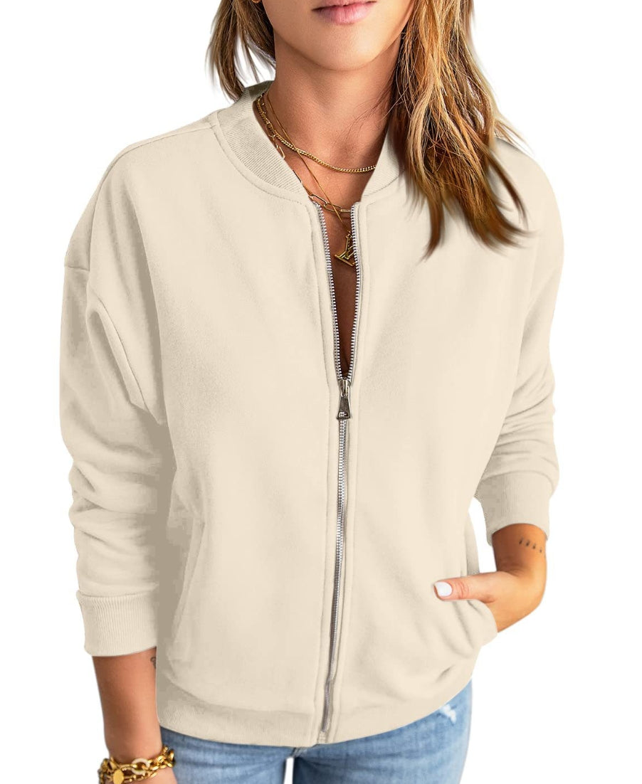 Leah - Suede Bomber Jacket