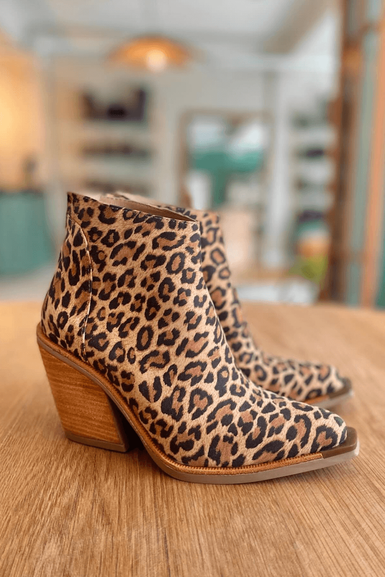 Bianca - Ankle Boots with Leopard Print