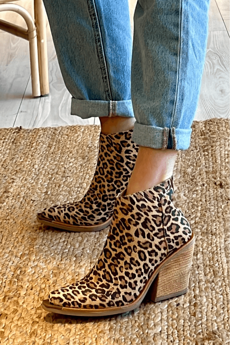 Bianca - Ankle Boots with Leopard Print
