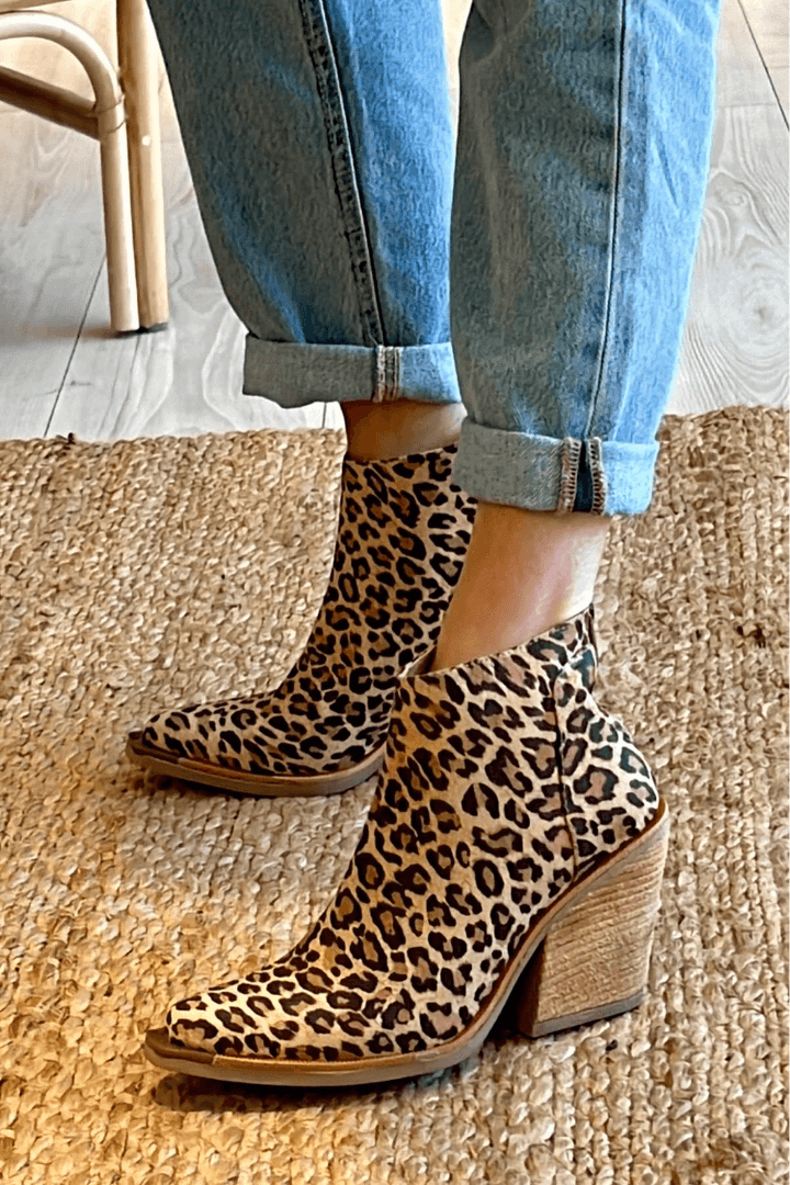 Bianca - Ankle Boots with Leopard Print