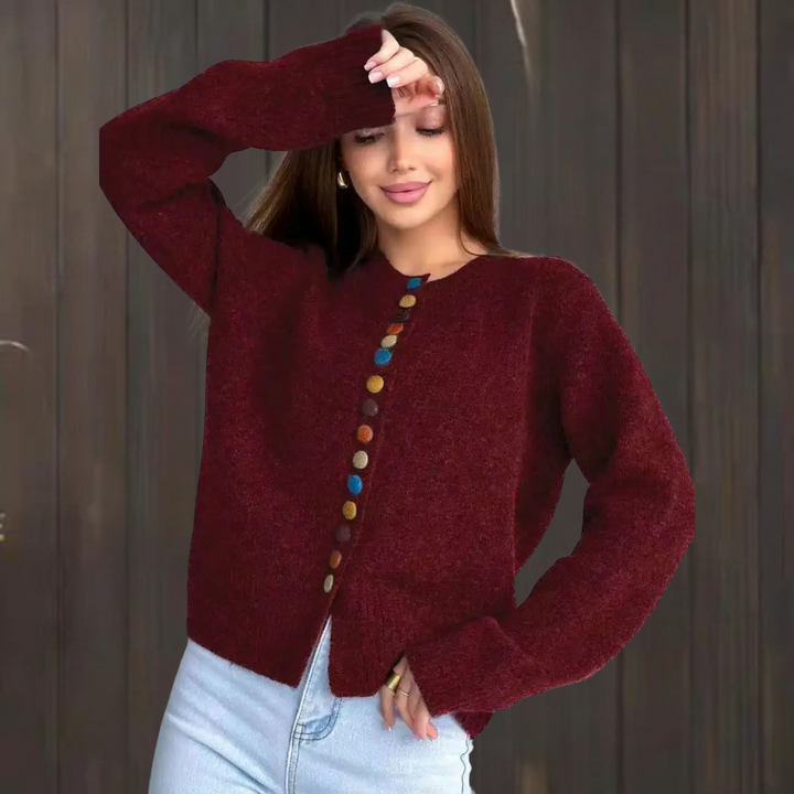 EVERLY - BUTTON-ACCENT CARDIGAN