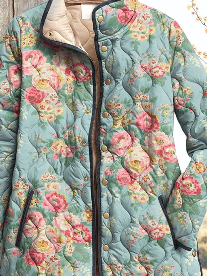 Charlie - Quilted Floral Print Women's Jacket